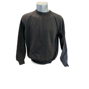 Vintage Ladies Laps 1980s Black Lightweight Sweatshirt Size Medium USA Made